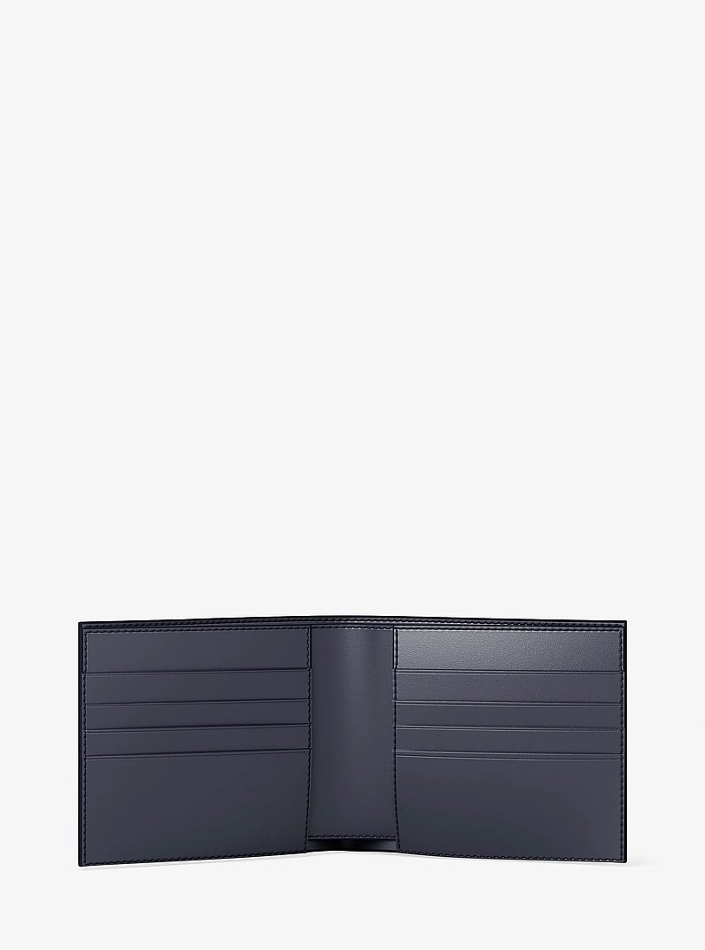 Pebbled Leather Billfold Wallet and Signature Logo Card Case Gift Set in ADMRL/PLBLUE | Michael Kors