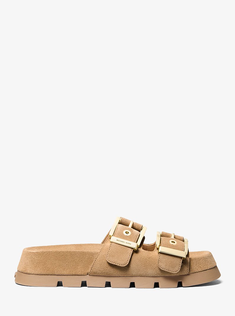 Colby Suede Flat Sandal in CAMEL | Michael Kors