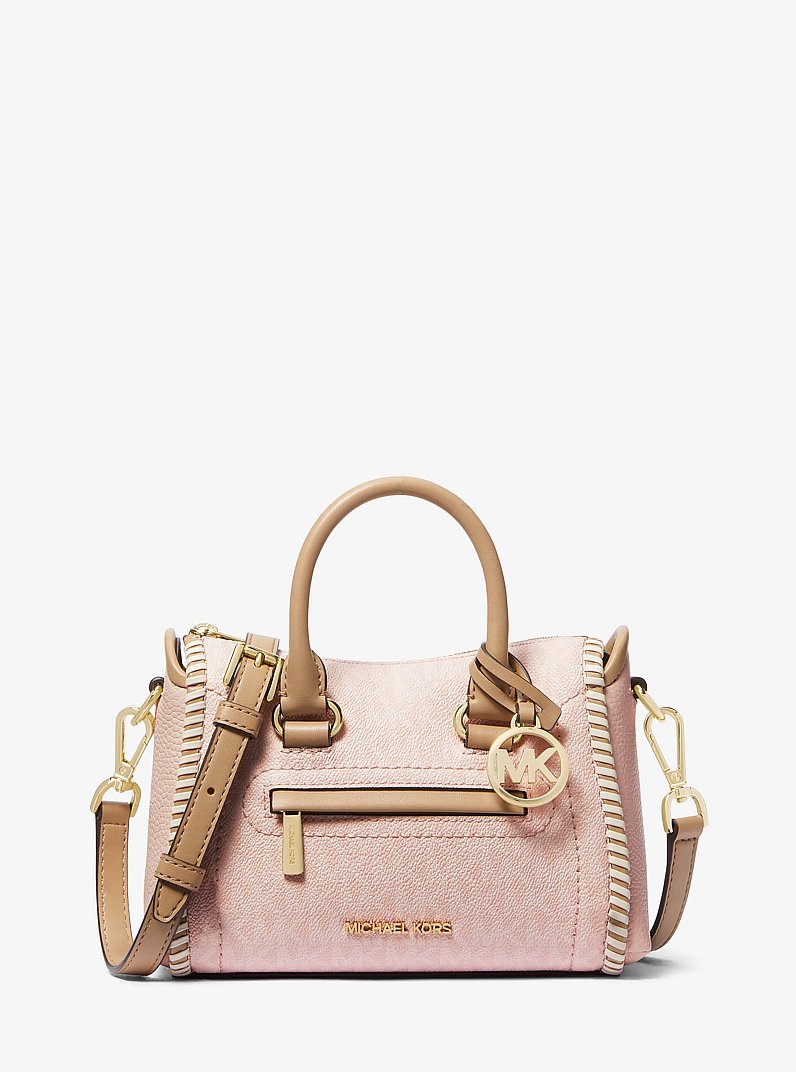 Carine Extra-Small Signature Logo Satchel in LT POWDER BLUSH MULTI | Michael Kors