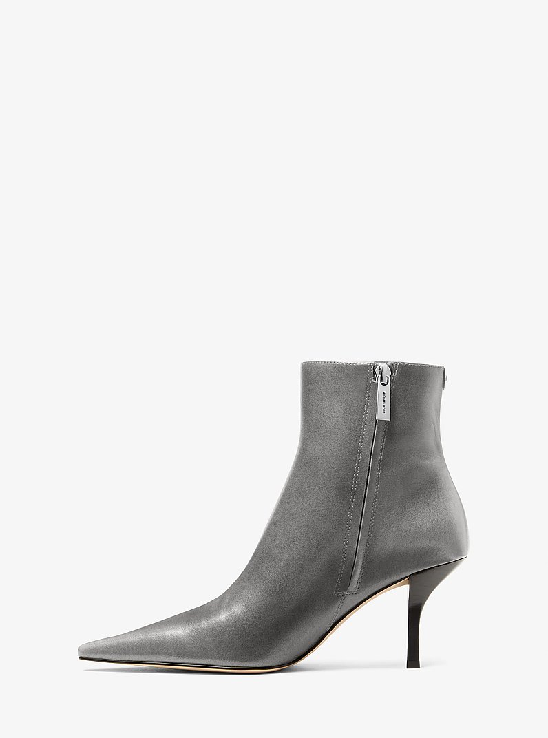 Selina Burnished Leather Ankle Boot in STORM | Michael Kors