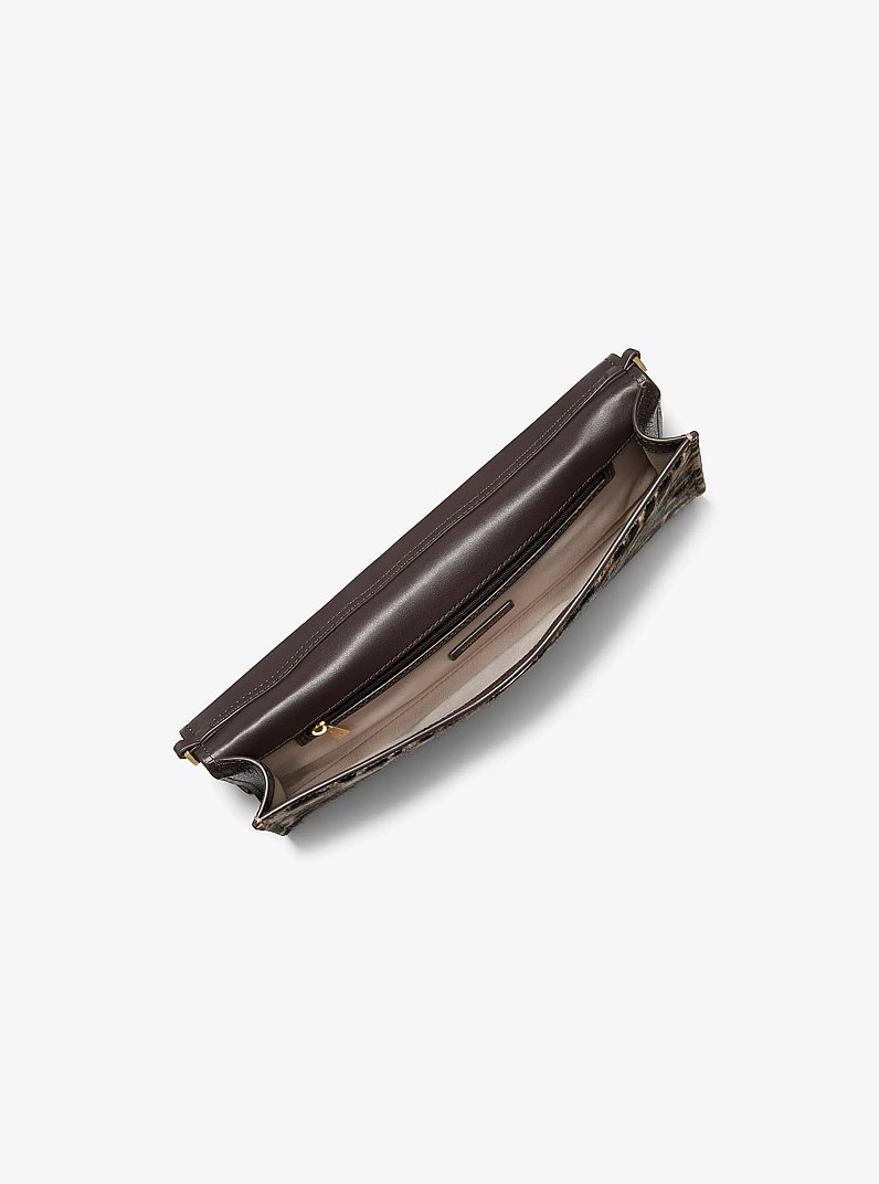 Clutch convertibile Hamilton media in pelle effetto cavallino leopardata in [3740] | Michael Kors