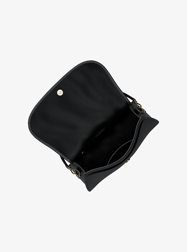 Wandelbare Messenger-Tasche Holmes Medium aus gekrispeltem Leder in SCHWARZ | Michael Kors