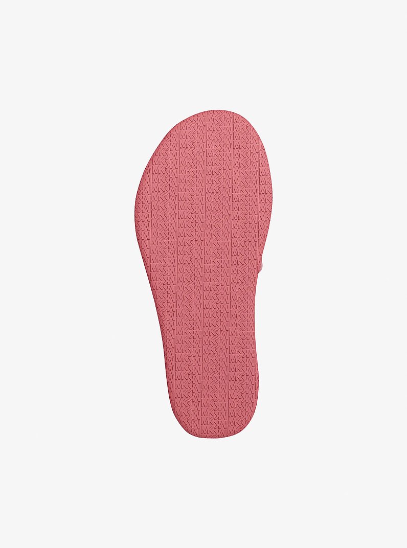 Palmer Printed Signature Logo Slide Sandal in HIBISCUS | Michael Kors