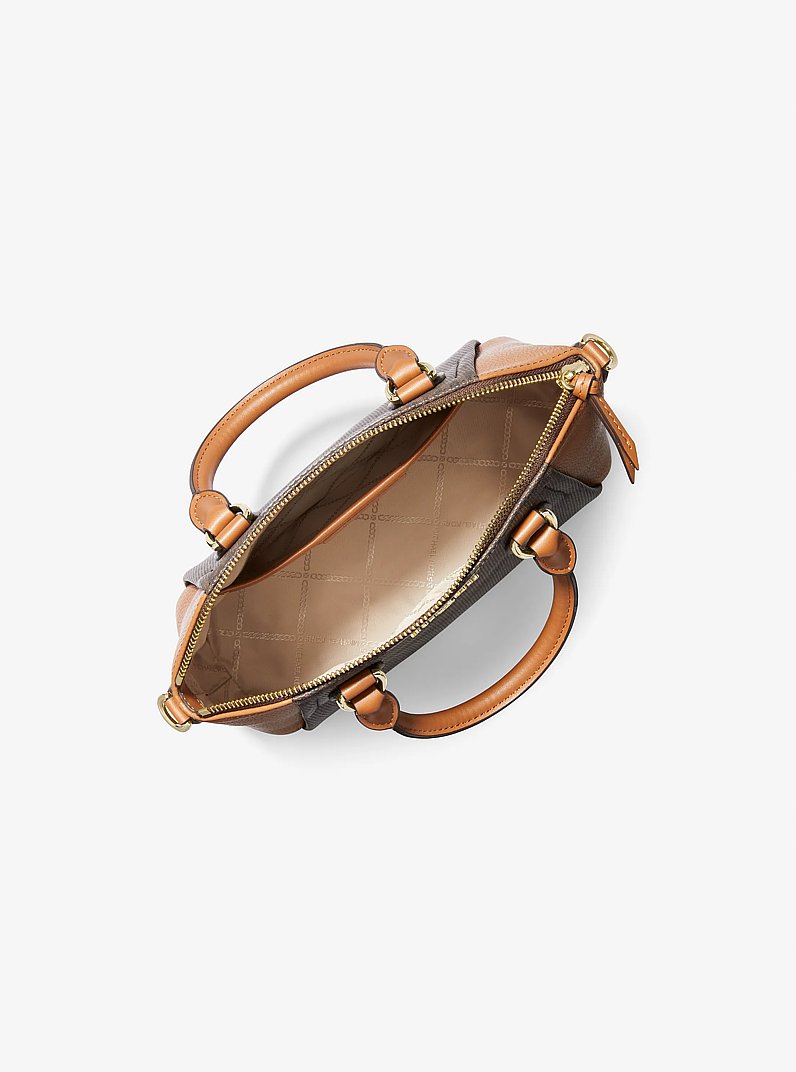 Sienna Medium Logo and Leather Messenger Bag