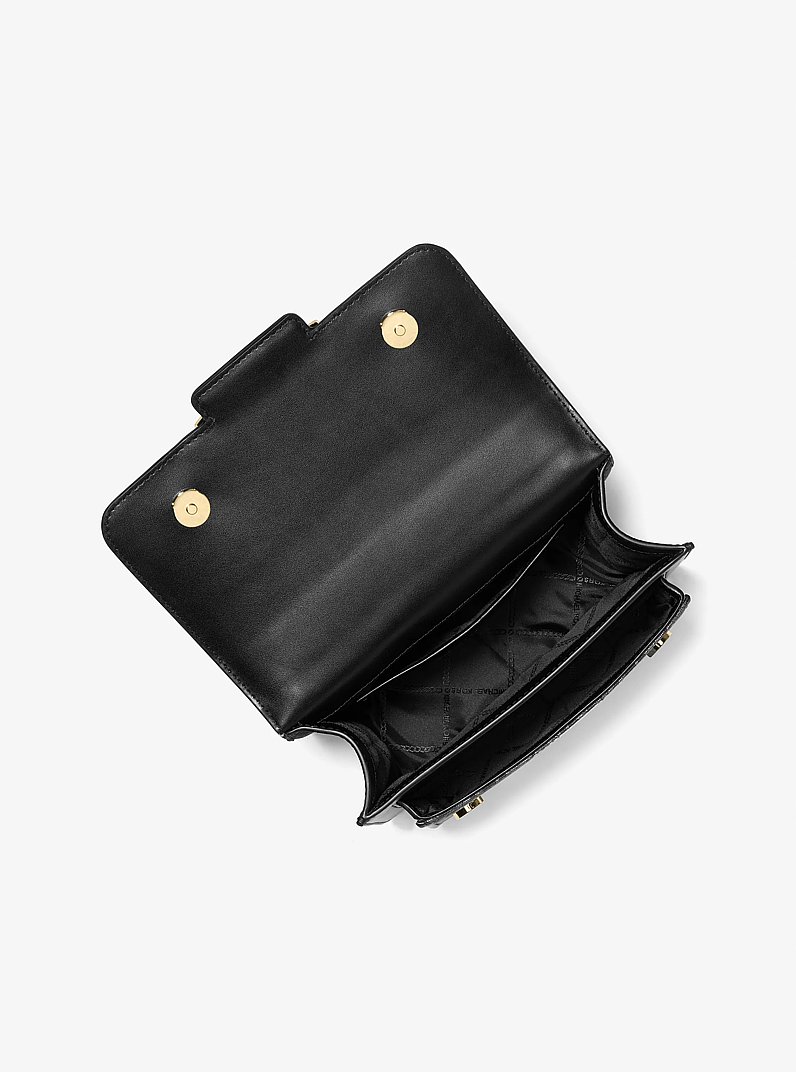 Heather Large Metallic Empire Monogram Shoulder Bag