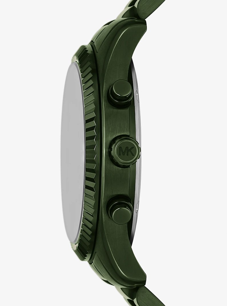 Oversized Lexington Green-Tone Watch in OLIVE | Michael Kors