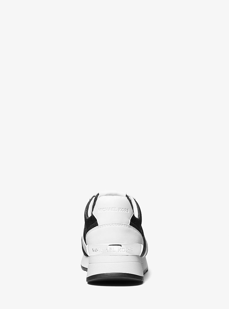 Andi Woven Logo Nylon Trainer in BLACK | Michael Kors