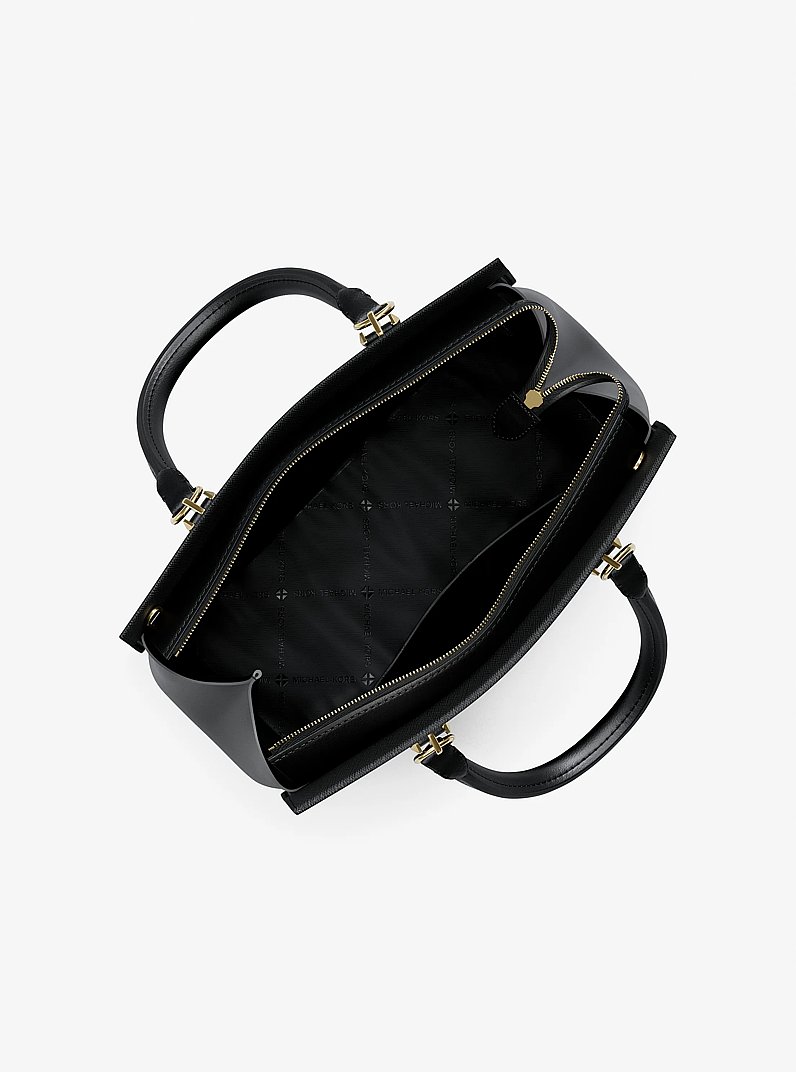 Marilyn Medium Saffiano Leather Satchel in BLACK | Michael Kors