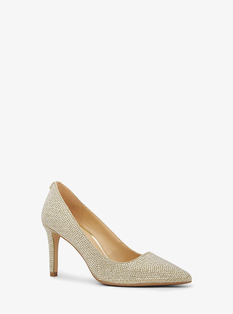 Dorothy Flex Embellished Glitter Chain Mesh Pump in PALE GOLD | Michael Kors
