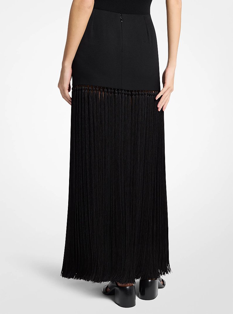 Wool Gabardine Tassel Skirt