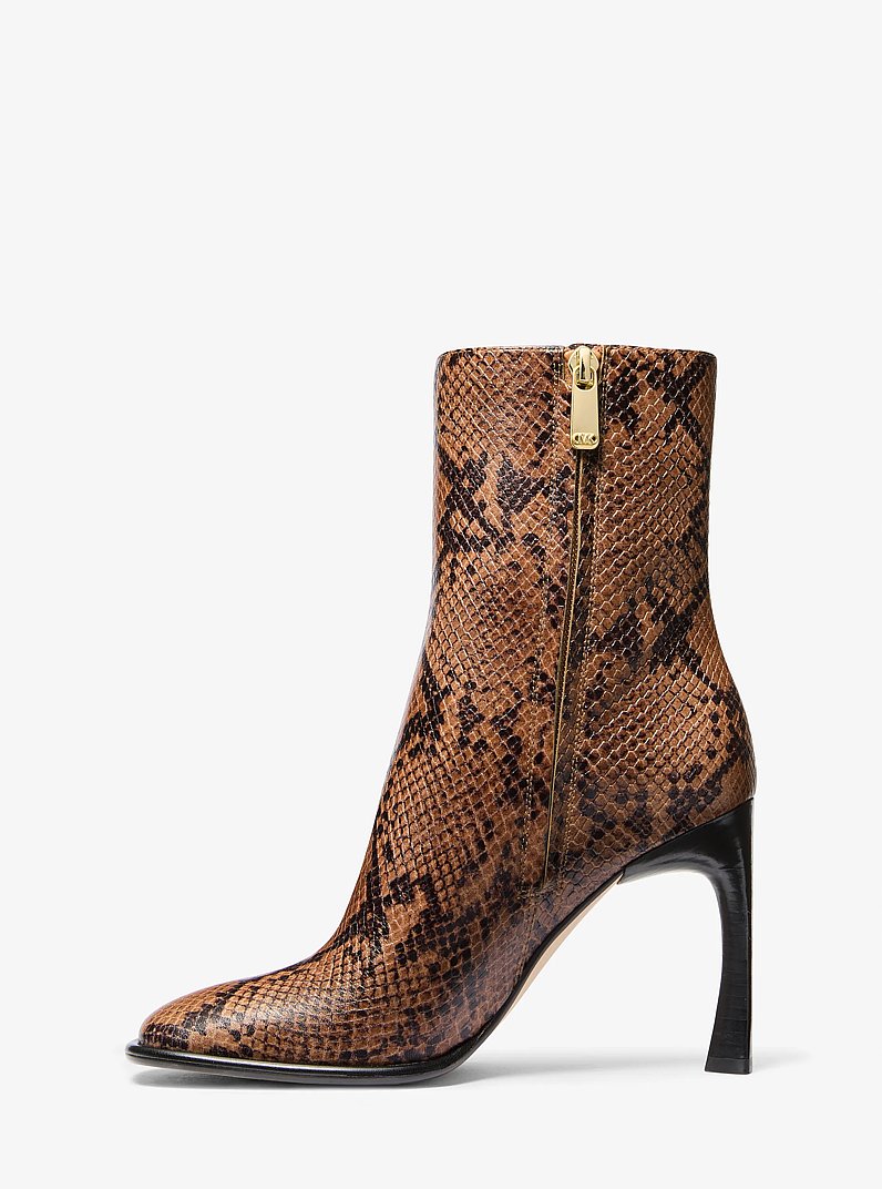 Stiefel Kelsea aus Leder mit Schlangenpr&auml;gung