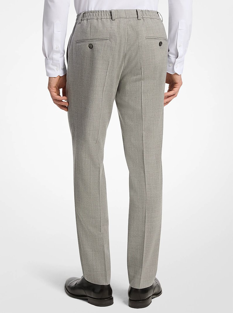 Pantal&oacute;n slim-fit de franela de lana el&aacute;stica in GRIS P&Aacute;LIDO | Michael Kors