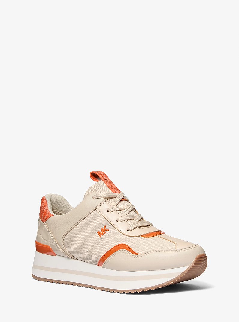 Raina Mixed-Media Trainer in MIMOSA | Michael Kors
