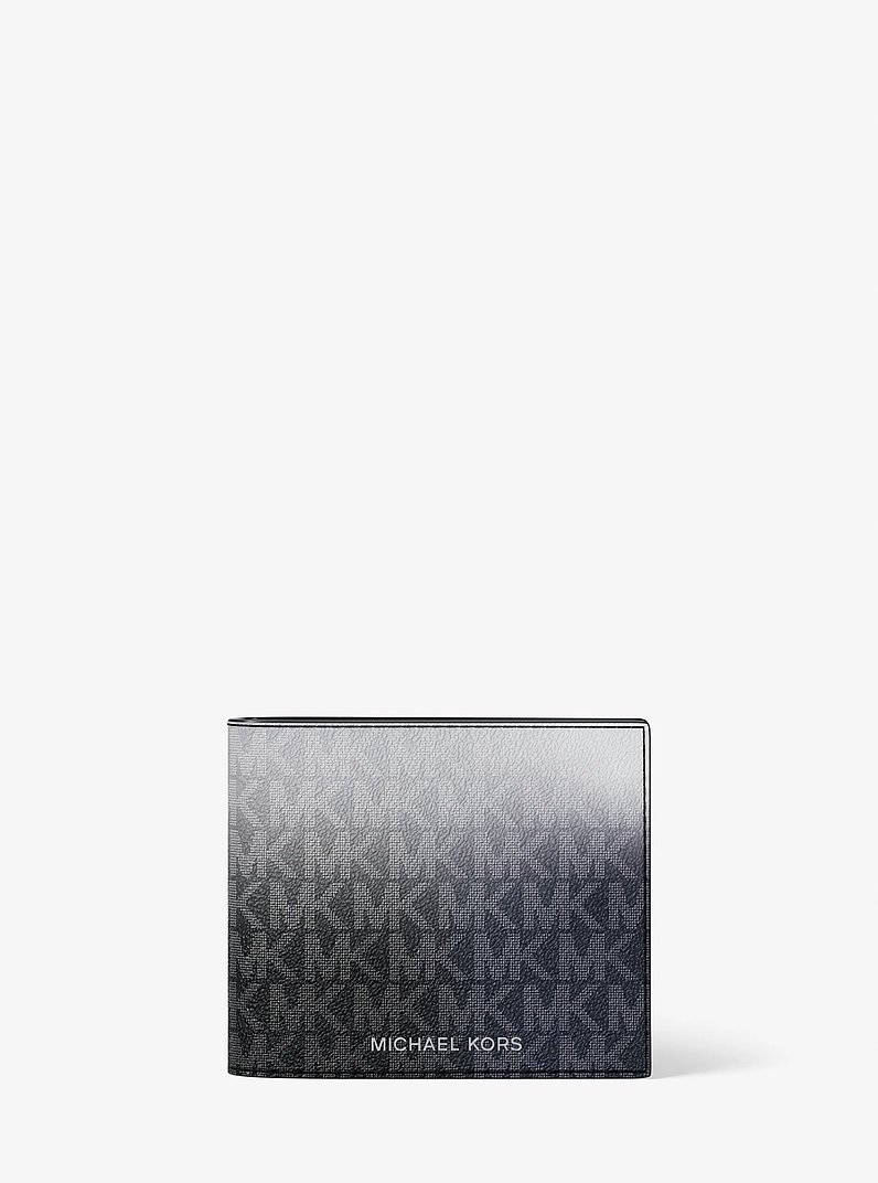 Cooper Ombr&eacute; Signature Logo Billfold Wallet With Passcase in BLACK COMBO | Michael Kors