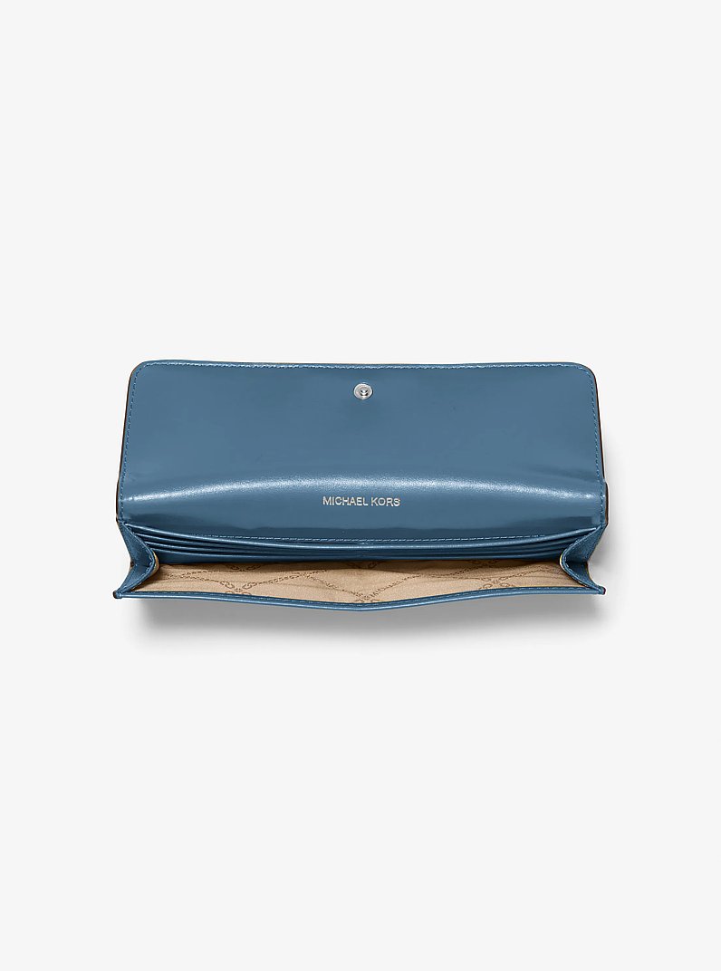 Grand portefeuille Jet Set en cuir Saffiano &agrave; bouton-pression &agrave; l&rsquo;avant in CHAMBRAI FONC&Eacute; | Michael Kors