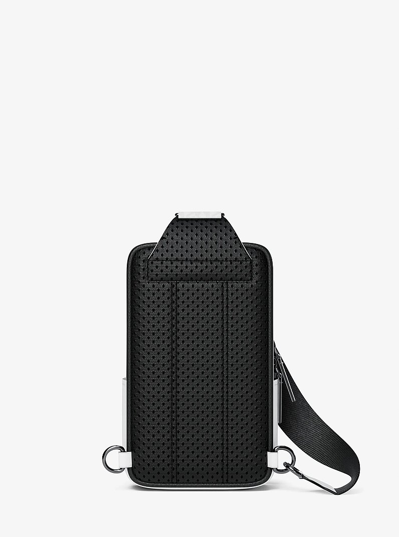 Sac &agrave; une bretelle avec pochette Cooper de taille moyenne en cuir grain&eacute; et &agrave; logo Signature in BLANC &Eacute;CLATANT | Michael Kors