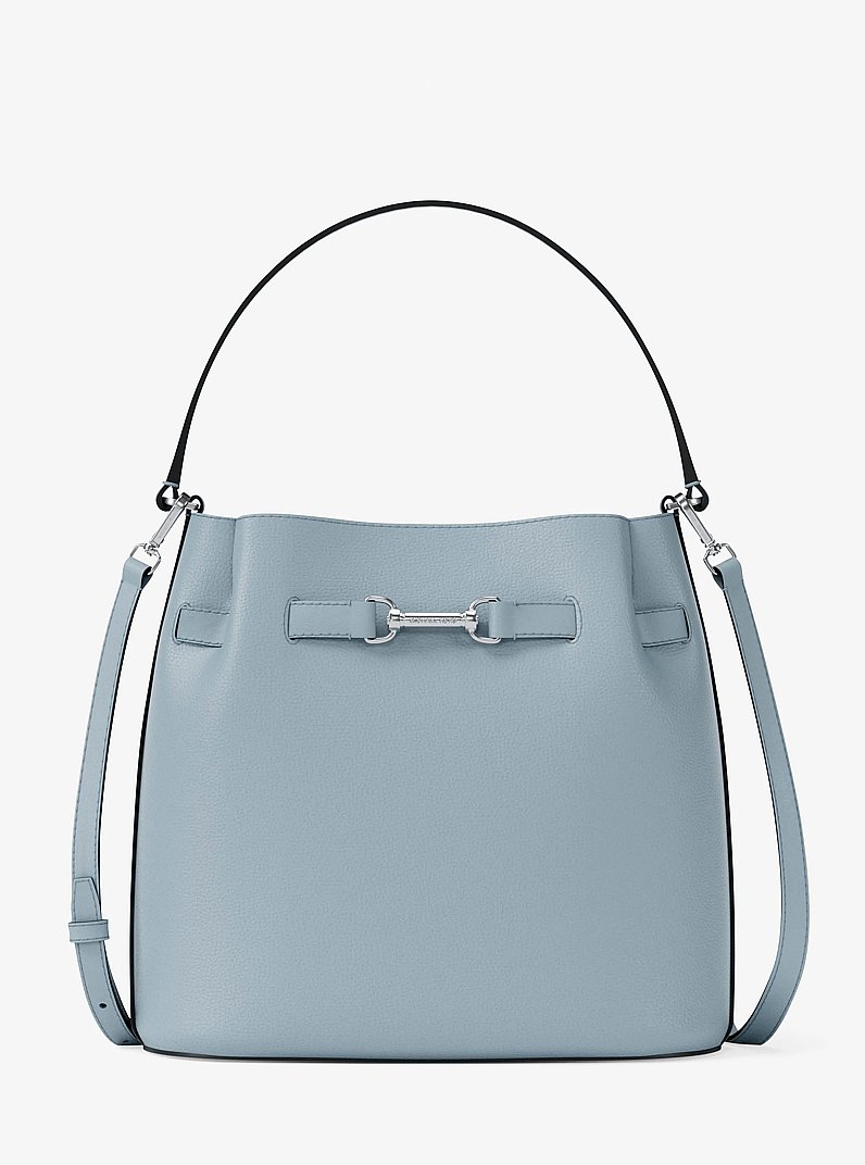 Carson Medium Pebbled Leather Convertible Bucket Crossbody Bag in PALE OCEAN | Michael Kors