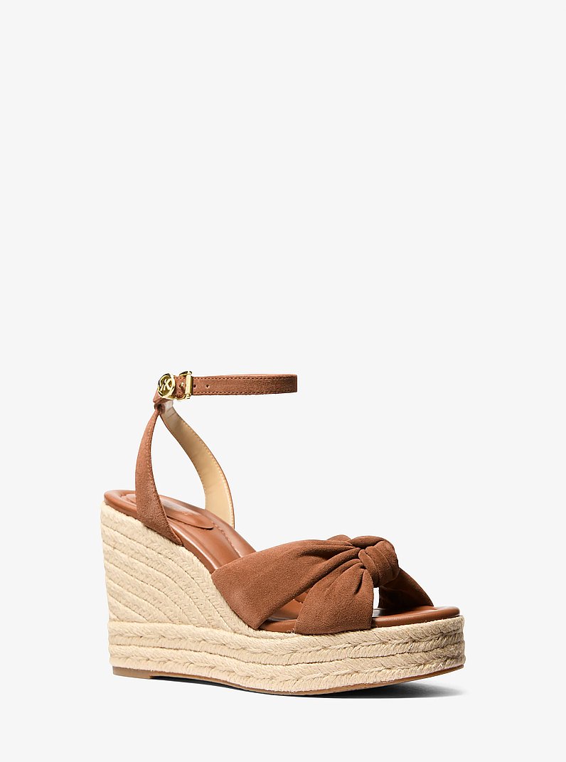 Sandalo Elena in pelle scamosciata con zeppa in CUOIO | Michael Kors