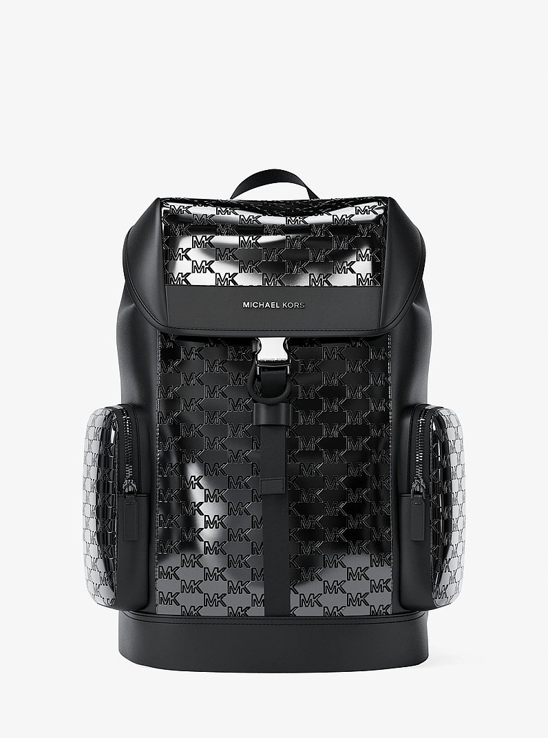 Cooper Medium Metallic Logo Debossed Backpack in BLACK - Sale