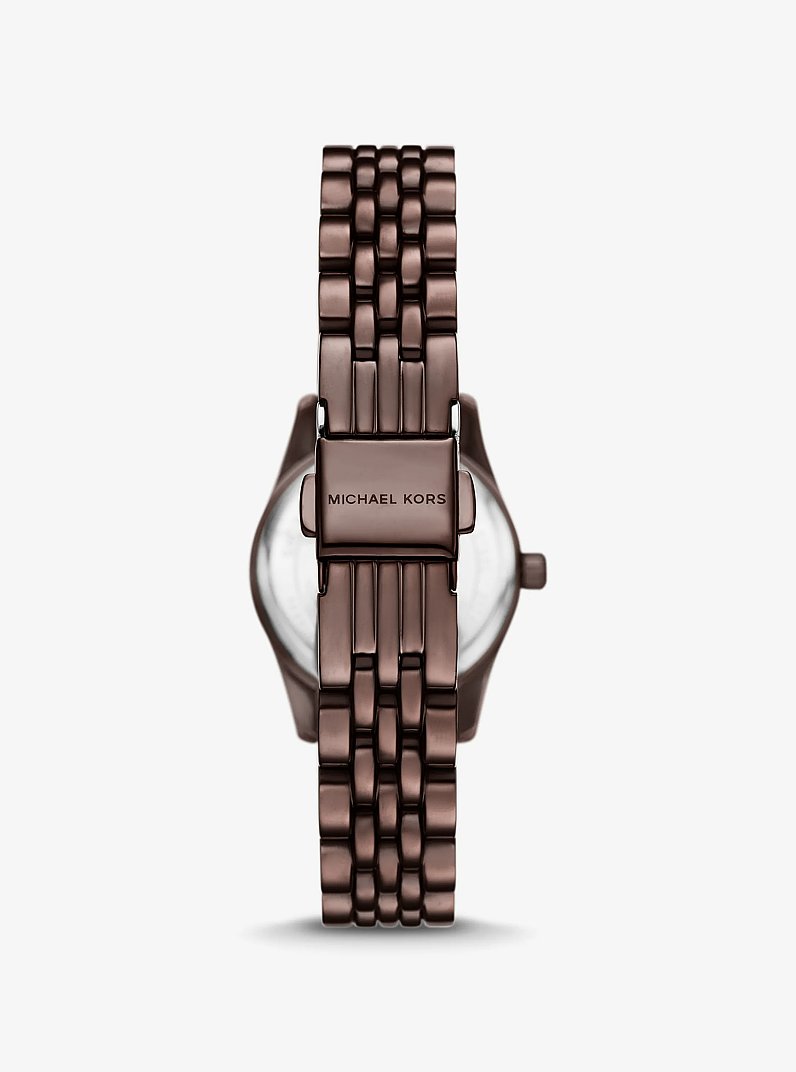 Petite Lexington Pav&eacute; Espresso-Tone Watch in CHOCOLATE | Michael Kors