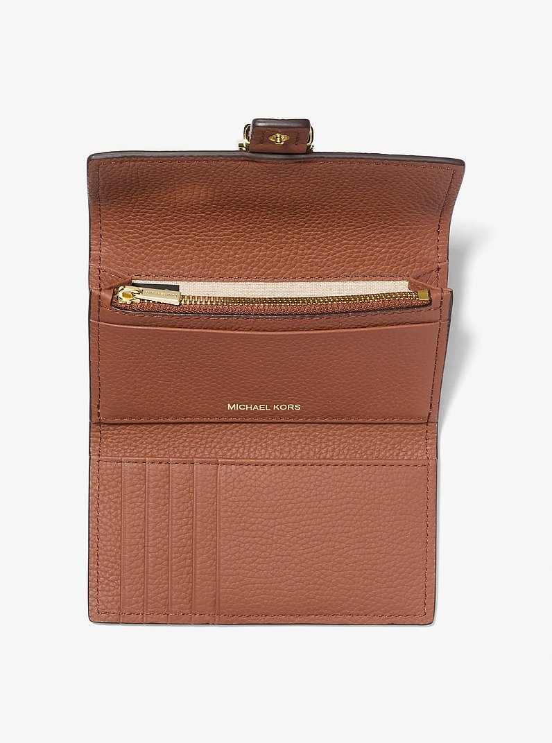Nolita Medium Pebbled Leather Tri-Fold Wallet in LUGGAGE | Michael Kors