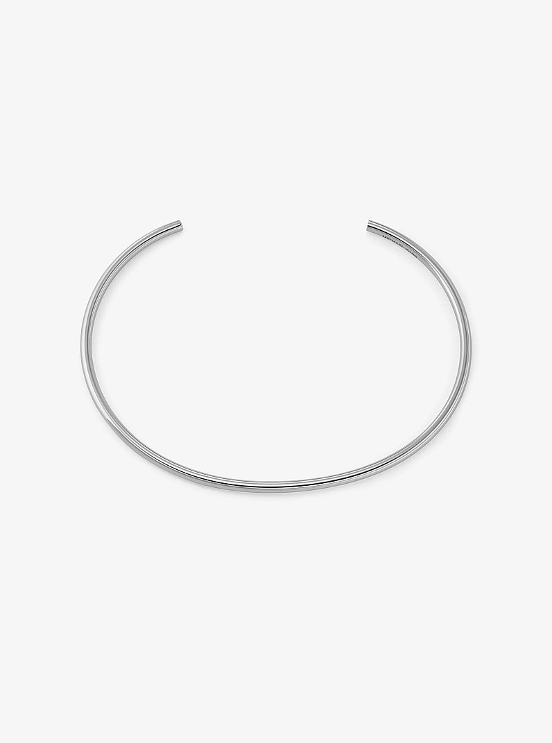 Precious Metal-Plated Brass Collar Necklace in SILVER | Michael Kors