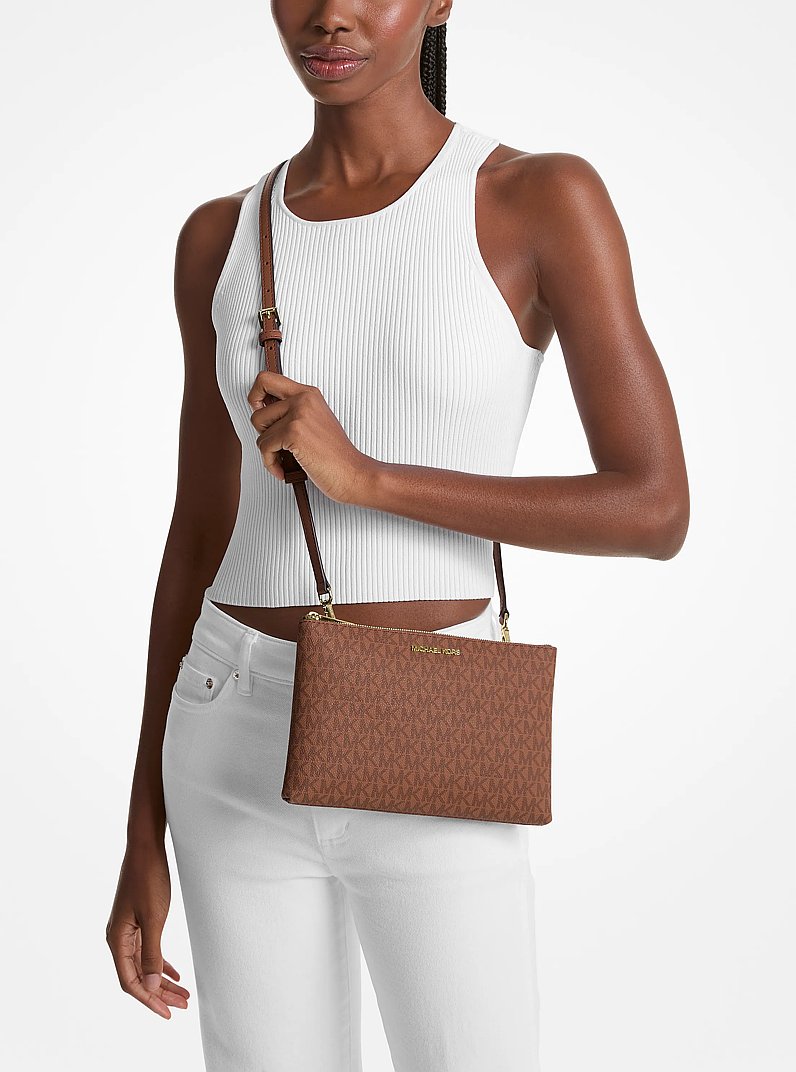 Charlotte Large Saffiano Leather 3-in-1 Tote Bag in LUGGAGE | Michael Kors