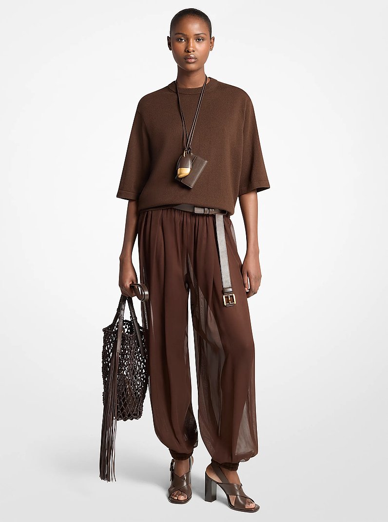 Silk Voile Sarouel Pants in ESPRESSO | Michael Kors
