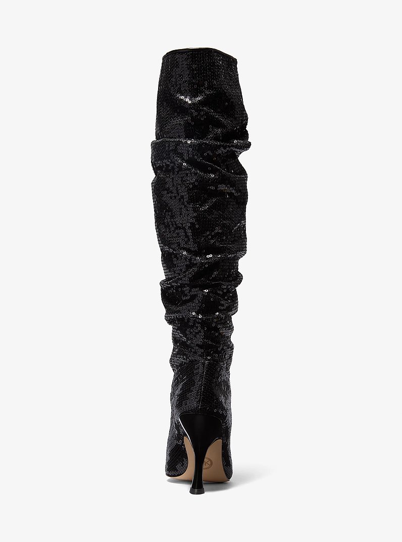 Luna Sequined Boot in BLACK | Michael Kors