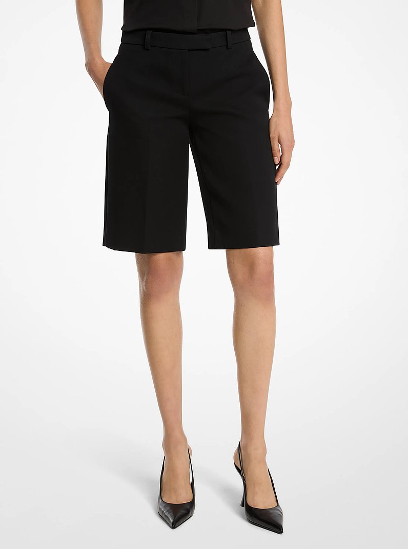 Sculptural Cotton City Shorts in BLACK | Michael Kors