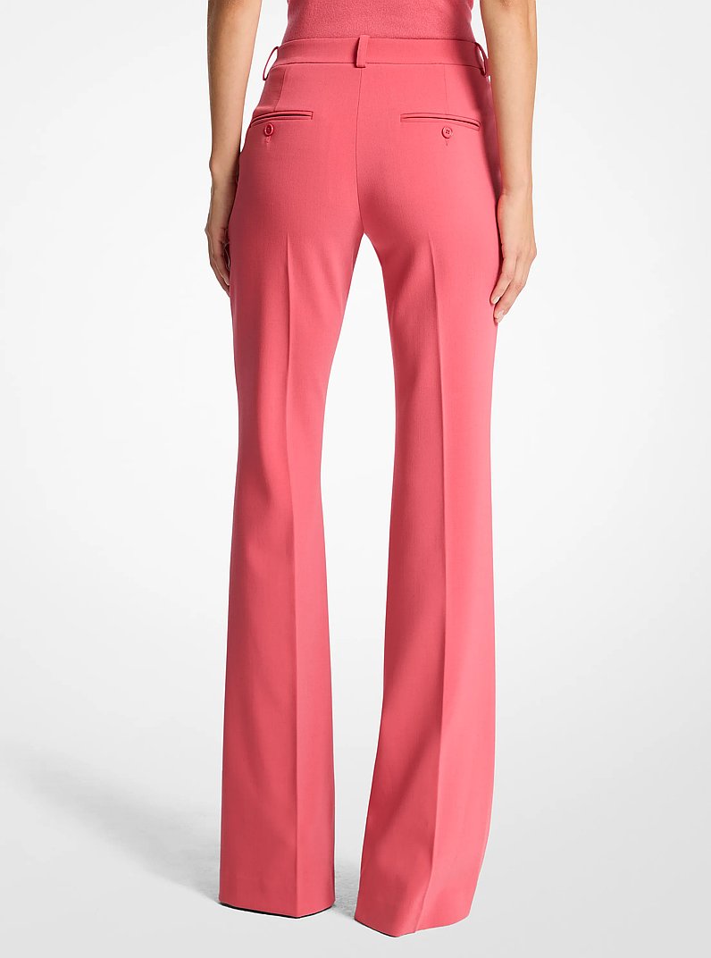 Haylee Stretch Pebble Crepe Flared Trousers in ROSEWOOD | Michael Kors
