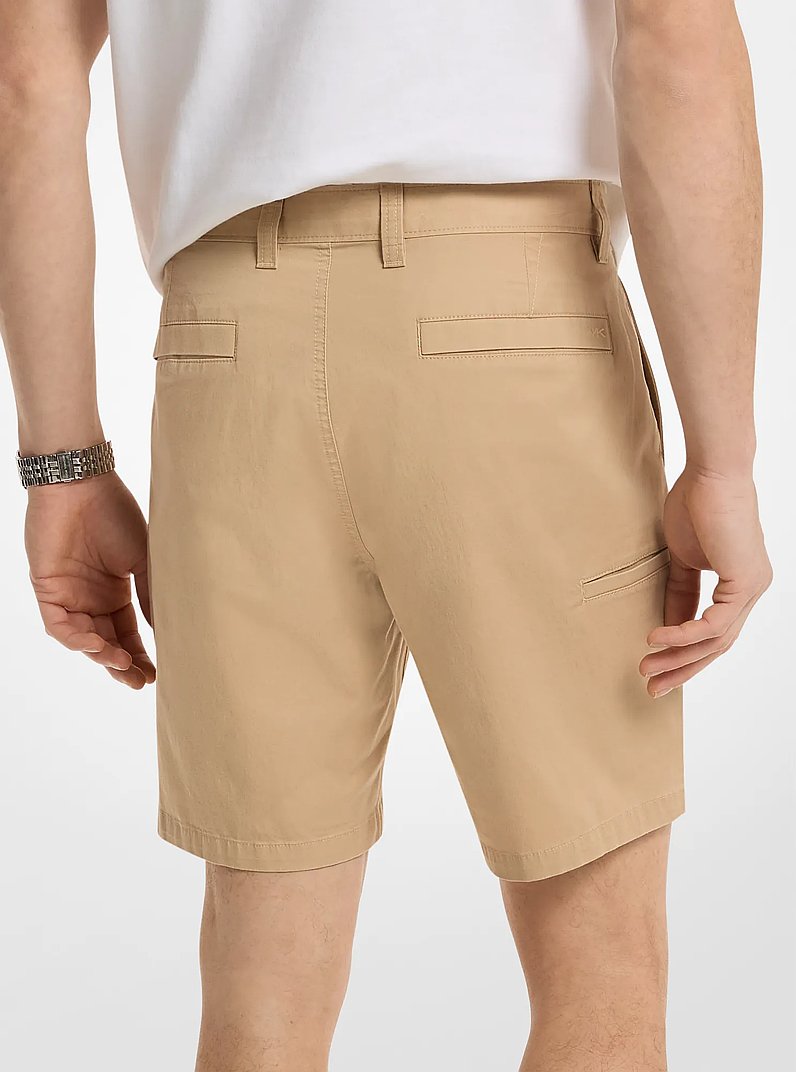 Stretch Cotton Shorts in KHAKI | Michael Kors