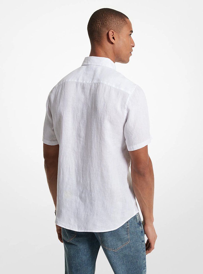 Slim-Fit Linen Shirt in WHITE | Michael Kors