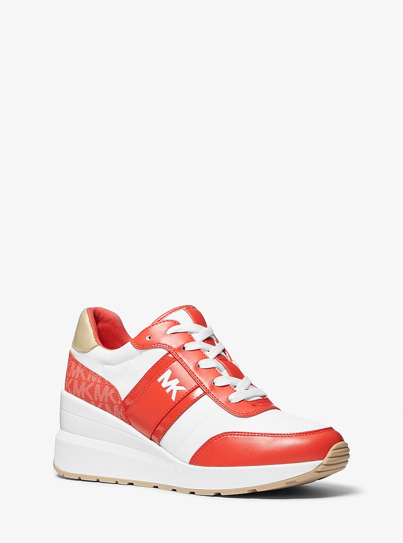 Mabel Canvas Trainer in SPICED CORAL MULTI | Michael Kors
