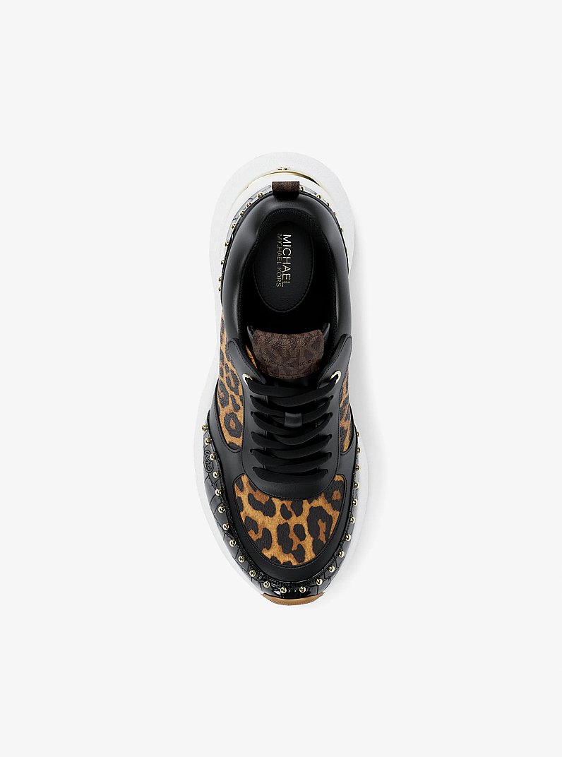 Katrina Mixed-Media Trainer in BUTTERSCOTCH | Michael Kors