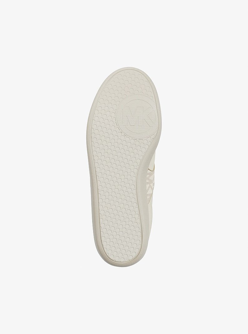 Benny Mixed-Media Sneaker in CREAM | Michael Kors