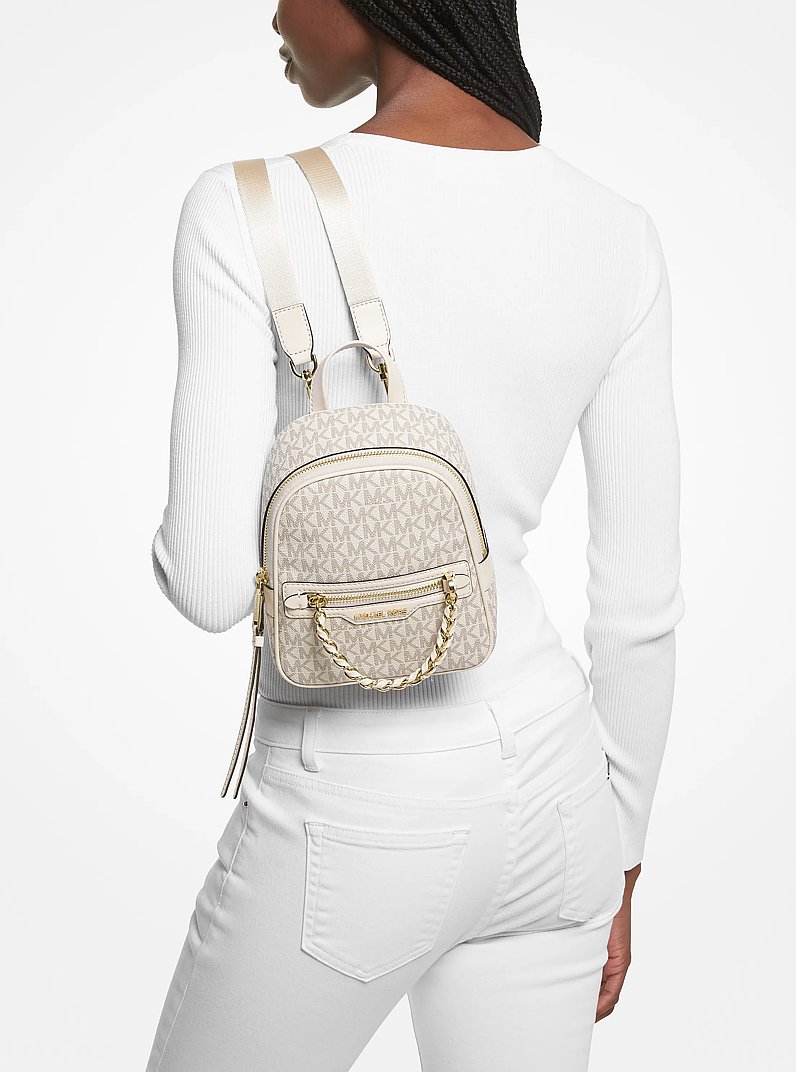 Elliot Extra-Small Logo Backpack in VAN/CREAM | Michael Kors