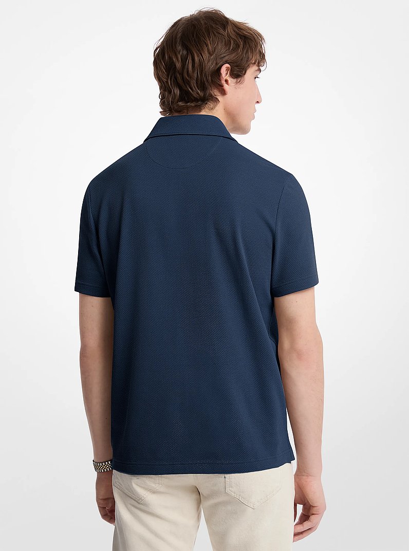 Stretch Cotton Polo Shirt in MIDNIGHT | Michael Kors