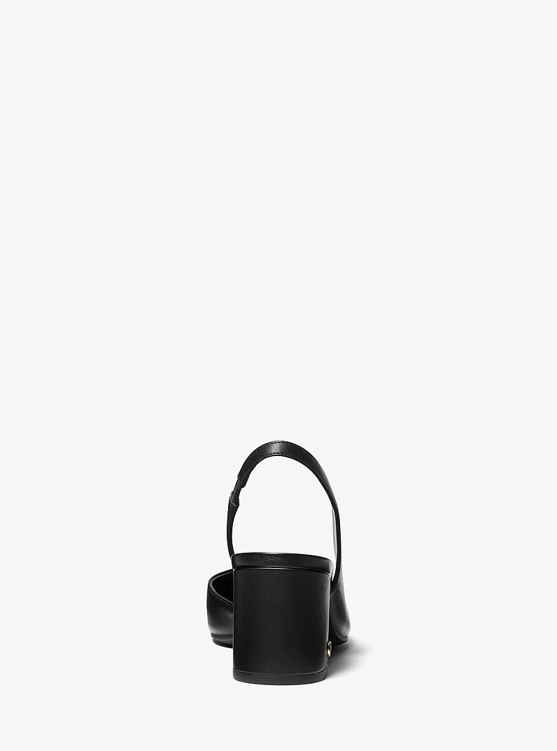 Perla Leather Slingback Pump in BLACK | Michael Kors