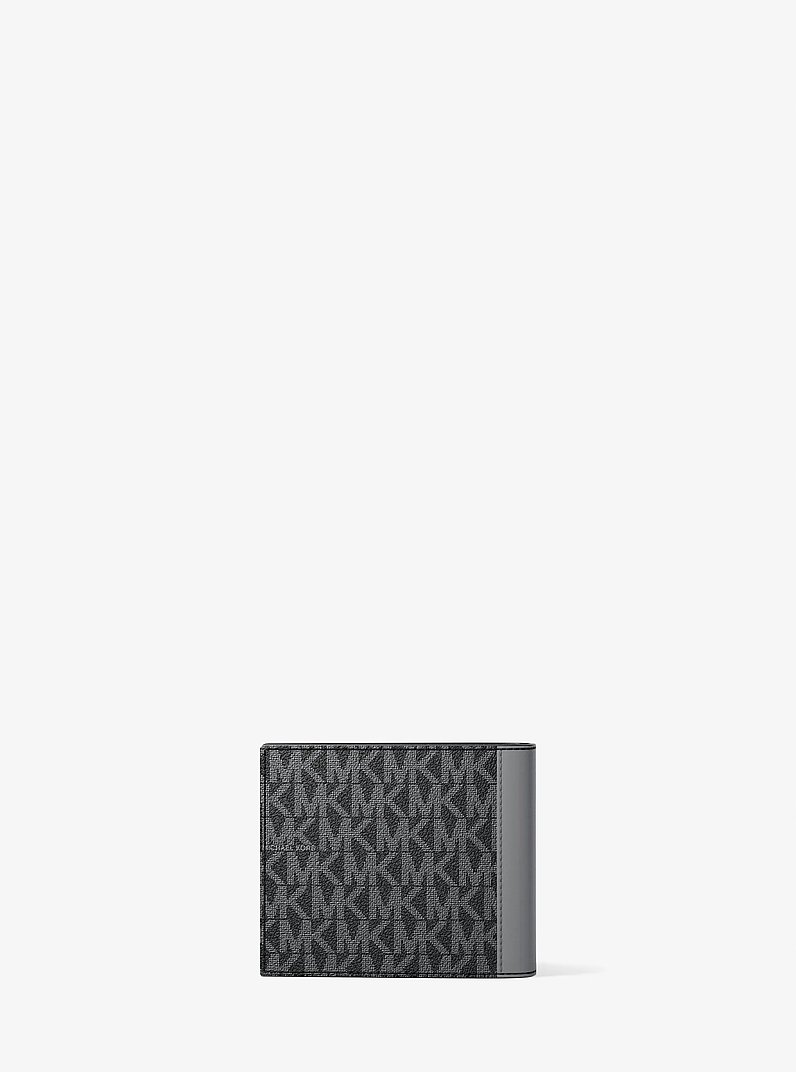 Cooper Signature Logo Billfold Wallet With Passcase in GUNMETAL | Michael Kors