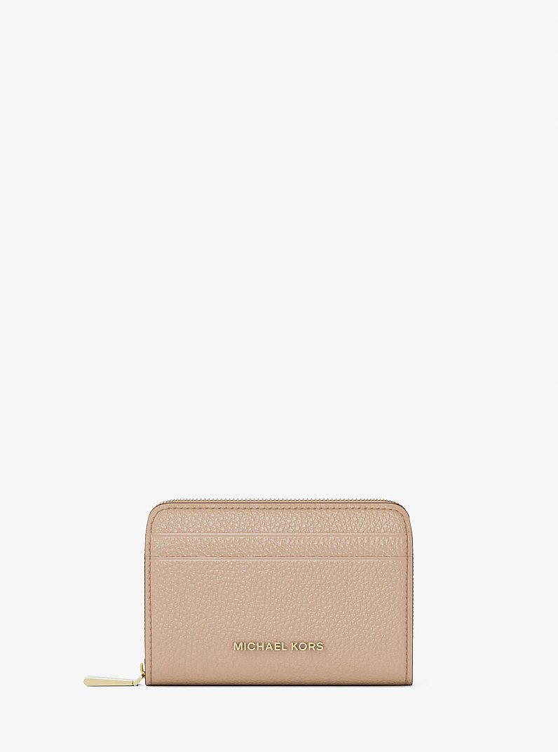 Kartenetui Jet Set Small aus gekrispeltem Leder mit Rundum-Rei&szlig;verschluss in KHAKI | Michael Kors