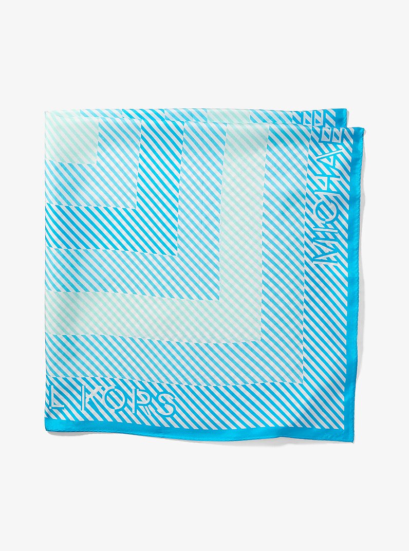 Striped Silk Scarf in MILOS BLUE | Michael Kors