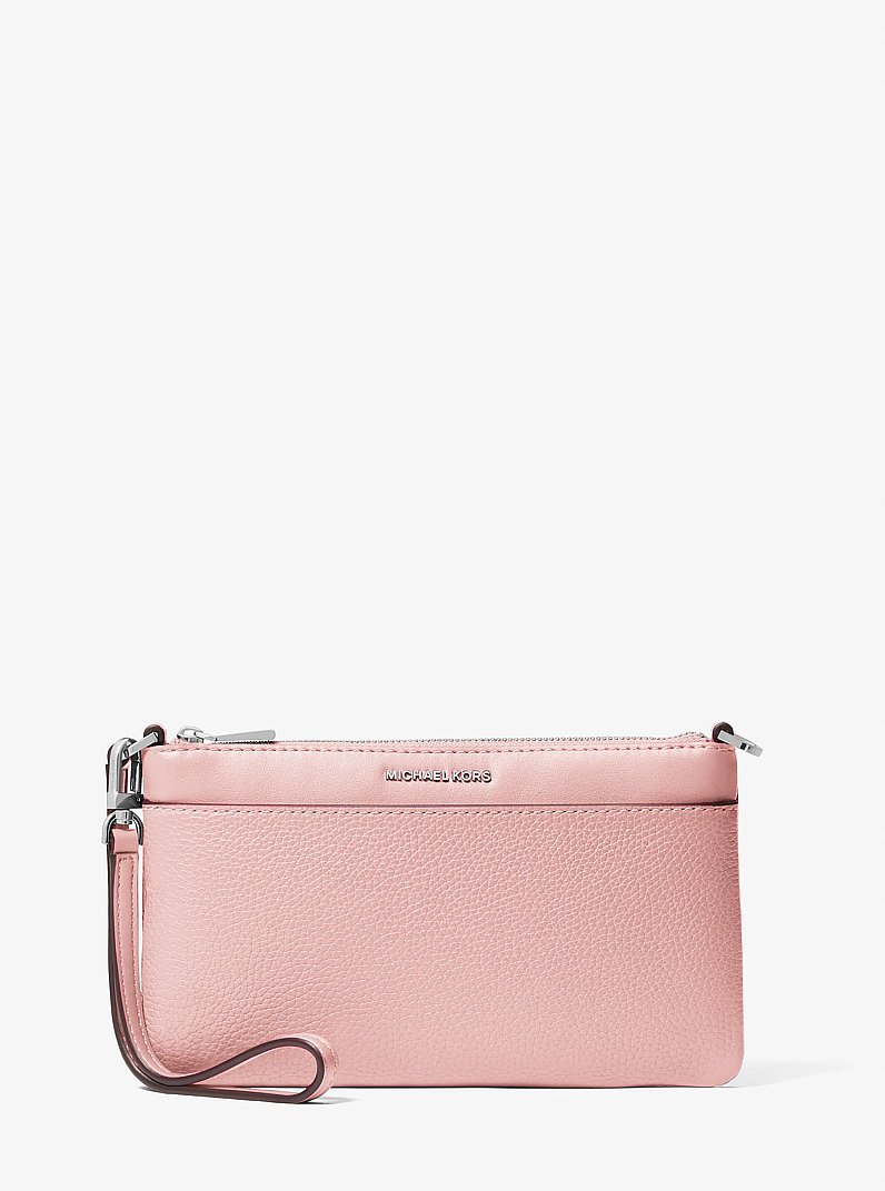 Jet Set Medium Pebbled Leather Convertible Wristlet in SMOKEY ROSE | Michael Kors