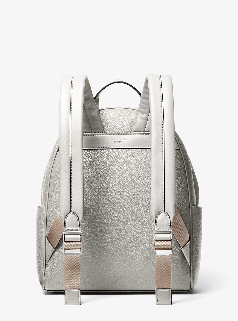 Bex Medium Pebbled Leather Backpack in ALUMINUM | Michael Kors