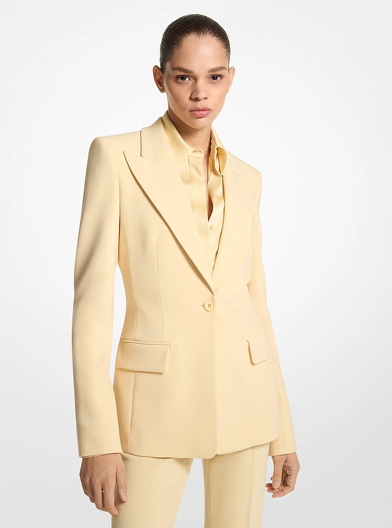 Blazer Georgina en cr&ecirc;pe gaufr&eacute; extensible in PARCHEMIN | Michael Kors