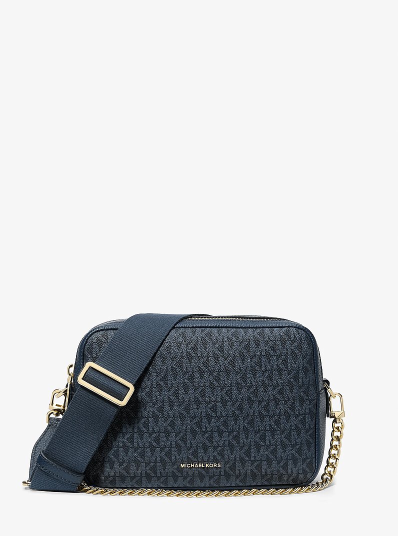 Bryant Medium Signature Logo Camera Crossbody Bag in ADMRL/PLBLUE | Michael Kors