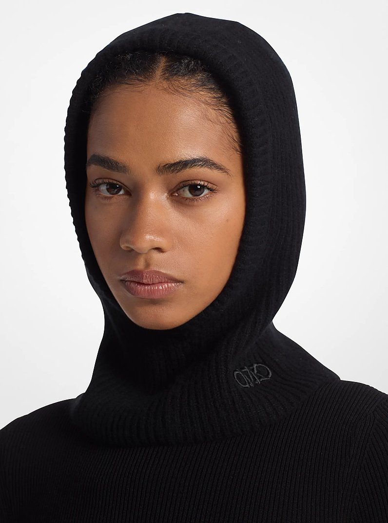 Balaklava aus Rippstrick in SCHWARZ | Michael Kors