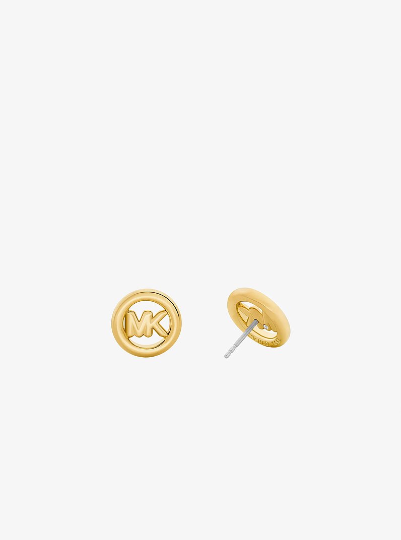 Small Logo Charm Stud Earrings in GOLD | Michael Kors