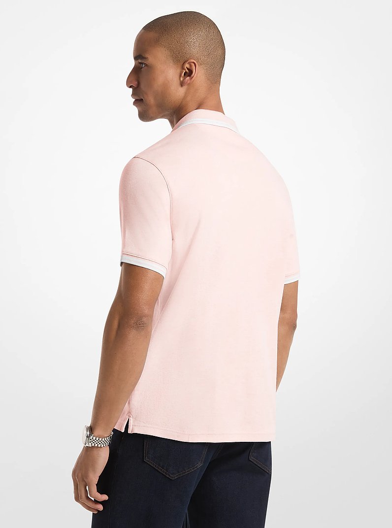 Greenwich Cotton Polo Shirt in POWDR BL HTR | Michael Kors