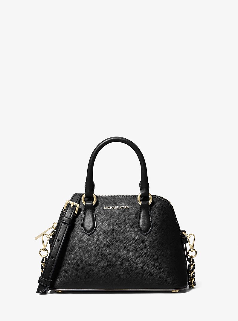 Veronica Extra-Small Saffiano Leather Crossbody Bag in BLACK | Michael Kors